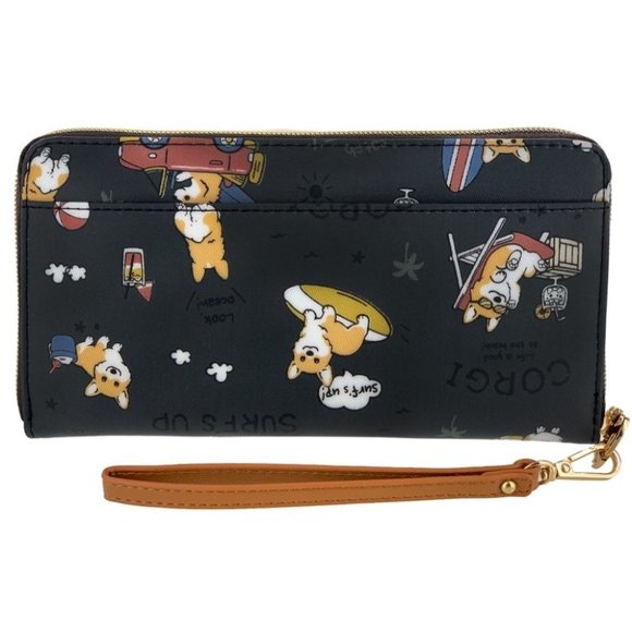 Waterproof Corgi Zipper Wristlet Long Wallet - Picture 2 of 11